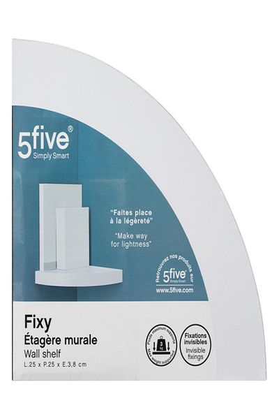 Five Simply Smart Fixy Invisible Fixation Corner Wall Shelf