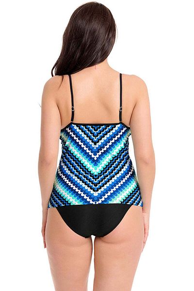 WildFashion Two-piece tankini swimsuit with colorful top and classic panties SW1451-1414