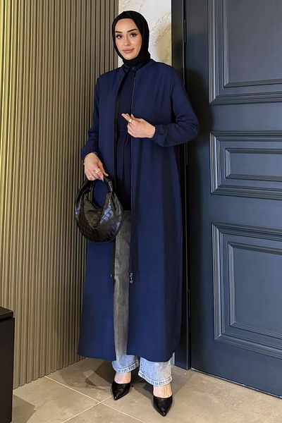julude Γυναικείο καπέλο με φερμουάρ με γιακά Navy Blue
