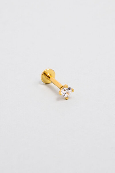 So CHIC... Zirkon Işıltısı 18 Ayar Sarı Altın Kaplama Gümüş Tragus-Helix Piercing