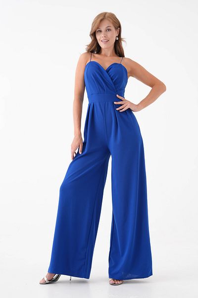 Secret Passion Lingerie New Season Double Breasted Collar Stretchy Crepe Fabric Strap Long Evening Dress Jumpsuit 582101