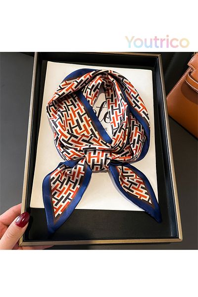 Youtrico Long silk scarves,Headbands,Contrast, letters,147cm