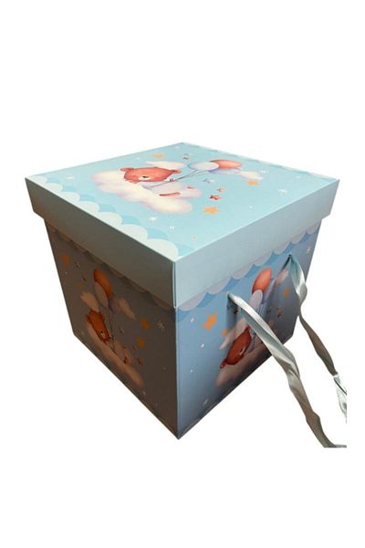 Botez Cutie pentru transport trusou ursulet blue, 29x29x29 cm