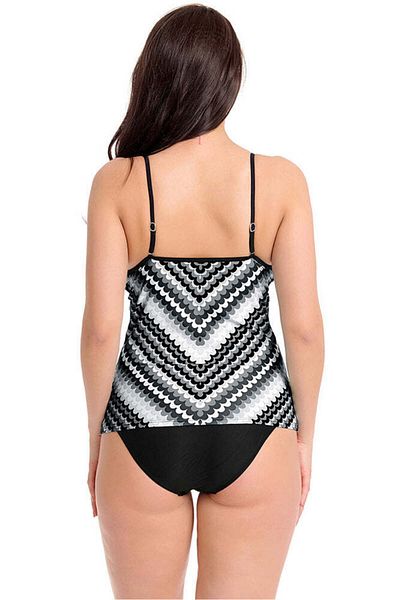 WildFashion Two-piece tankini swimsuit with monochrome top and classic panties SW1451-1122