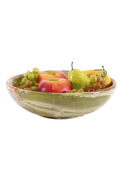 Radicaln Marble Fruit Bowl 10" Green Onyx – Handmade Serving Bowl for Kitchen & Dining Table Decor