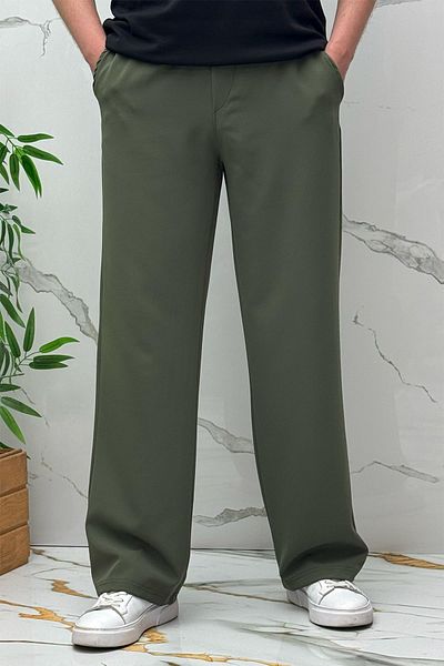 WAFRA Men's Baggy Wide Cut Trousers Double Fabric Summer