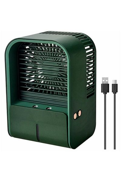 İdeas4comfort Umidificator portabil cu ventilator Ideas4Comfort, reîncărcabil prin USB, 330 ml, 6,5 W, verde