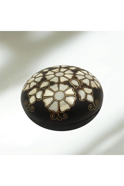 Okya Home Handmade Wooden Jewelry Box with Mother-of-Pearl Inlay – 17x7cm