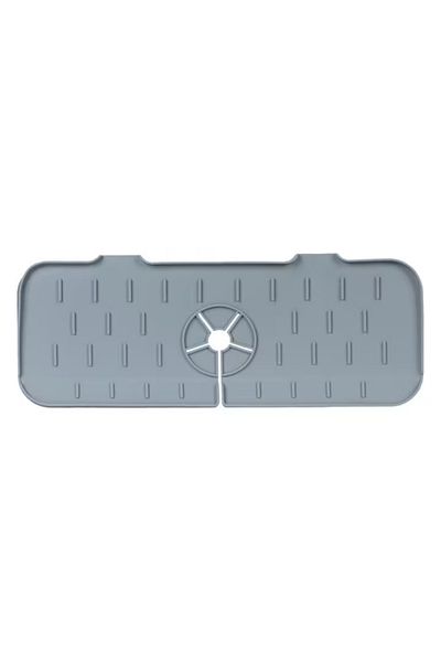 EN İDEALİ Silicone Sponge and Detergent Holder, Grey, Size 37 X 14 X 0.8 Cm
