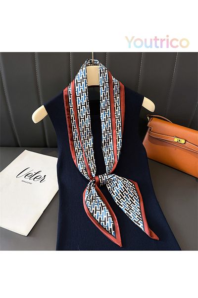 Youtrico Long silk scarves,Headbands,Contrast, letters,147cm