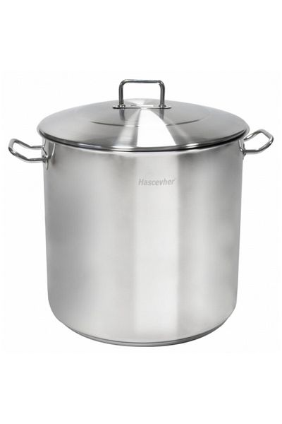 Hascevher Hascevher HORECA-JUMBO deep stainless steel pot 36x36cm 36.6lt with lid