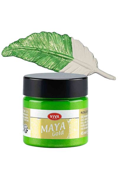 Viva Decor Maya-Gold VIVA DECOR glossy acrylic metallic paint, 45ml Apple green
