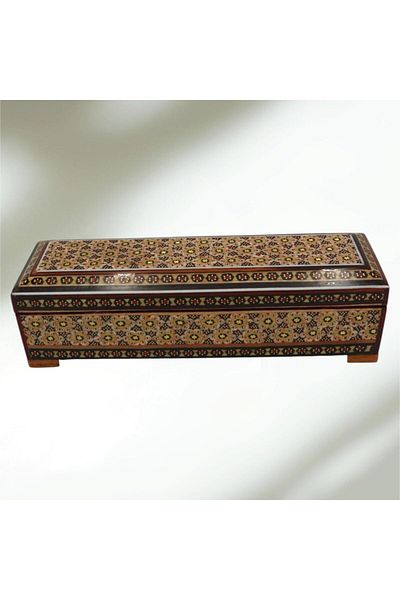 Okya Home Handcrafted Wooden Jewelry Box with Traditional Inlay – 20×6×5 cm
