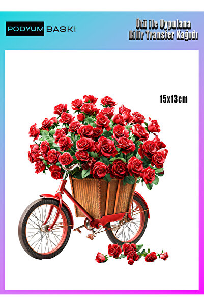 podyum baskı Ütü Ile Yapışan Tekstil Dtf Baskı Tişört ve Dekorasyon güllü bis...