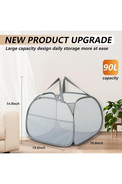 COOYA Pack Collapsible Laundry Baskets, Portable & Versatile Bathroom and Home Organizer for Laundry.