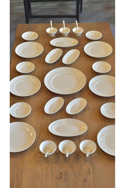 şirin eşyalarım Titania 6-Person 31-Piece White Porcelain Breakfast Set