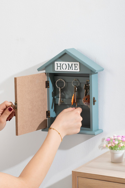 Porsima 2073 Wall Mount Decorative Key Holder Cabinet - Key Hanger Storage Cabinet 17X27,5Cm