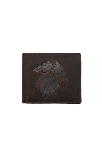 Toro Nero Men's wallet made of brown genuine leather Motorbike