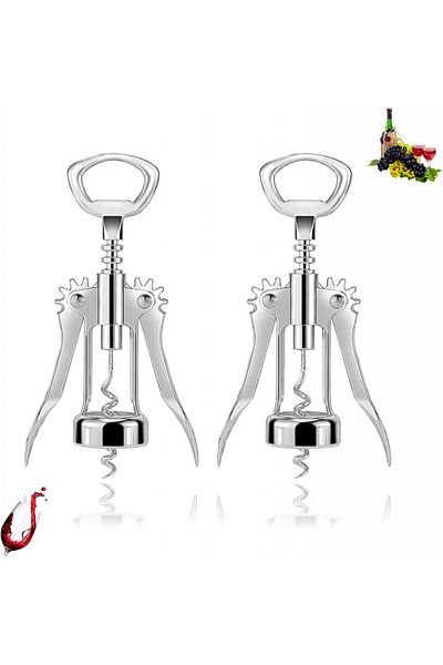 SVUPUE Set of 2 Svupue bottle openers, stainless steel, silver, 17 x 3.5 x 4.5 cm