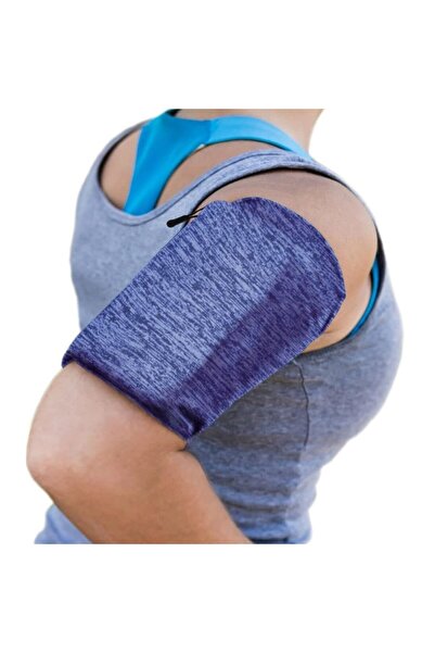 İdeas4comfort Husă de telefon cu bandă de susținere pentru braț/mână, alergare, sală, mers pe jos, yoga, jogging, Ideas4Comfort, mărimea M, albastră