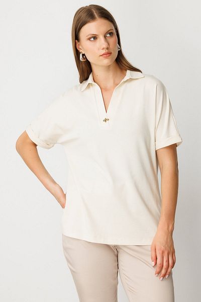 ON Short Sleeve Blouse with Collar Accessories