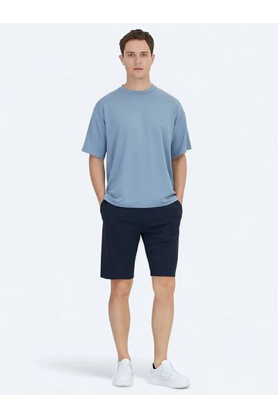 Kip Blue Plain Crew Neck T-Shirt