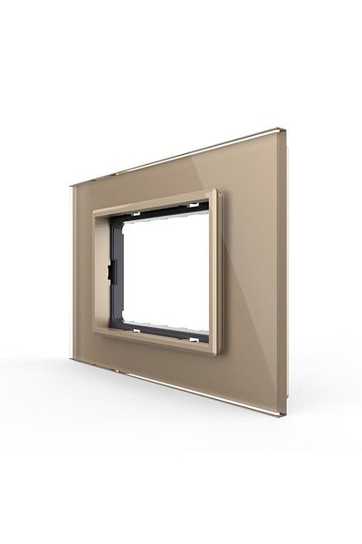 Livolo Rama din sticla Livolo standard Italian 3 module Serie noua (Auriu)