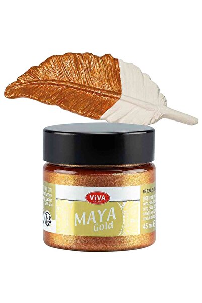 Viva Decor Гланцирана акрилна металическа боя Maya-Gold VIVA DECOR, 45 мл. Ор...