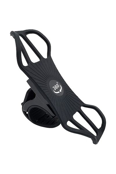 İdeas4comfort Detachable Phone Holder for Bike Handlebar, Silicone, 360⁰ Rotating, Black