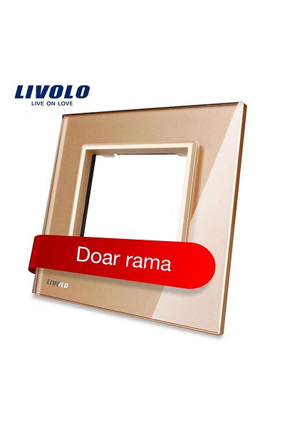 Livolo Rama priza simpla Livolo din sticla (Auriu)