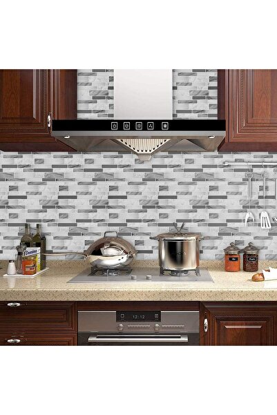 Rabadon Mutfak Tezgah Arası Kaplama Mermer Desenli Yapışkanlı Folyo Fayans Ka...