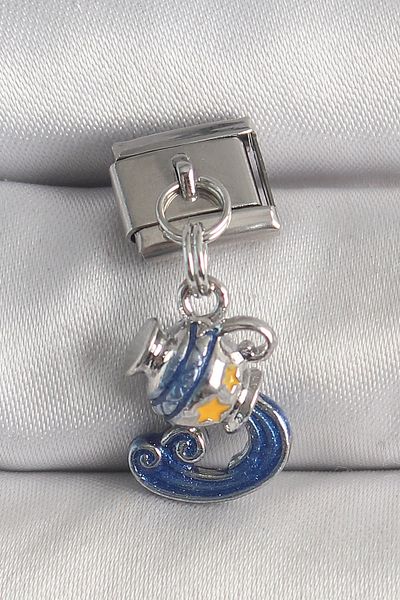 Clariss Unisex 316L Steel Silver Color Dangle Bucket Zodiac Sign Model Nomination Charm