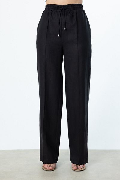 Mi Pret a Porter Mi Wide Leg Linen Trousers with Elastic Waist