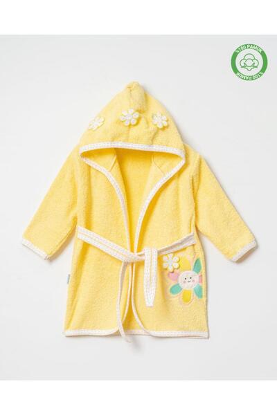 ankibaby Çiçekli Bornoz Sarı