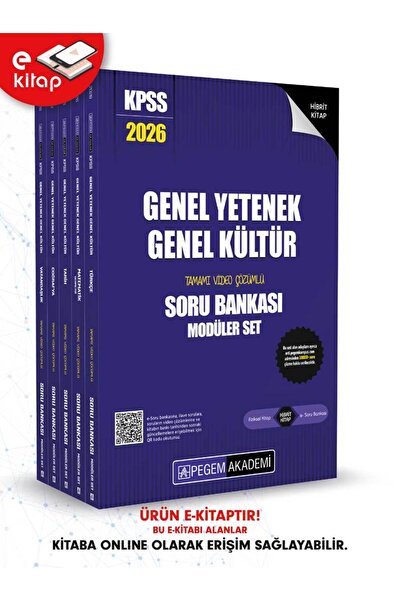 Pegem Akademi Yayıncılık 2026 KPSS Genel Yetenek Genel Kültür Tamamı Video Çö...
