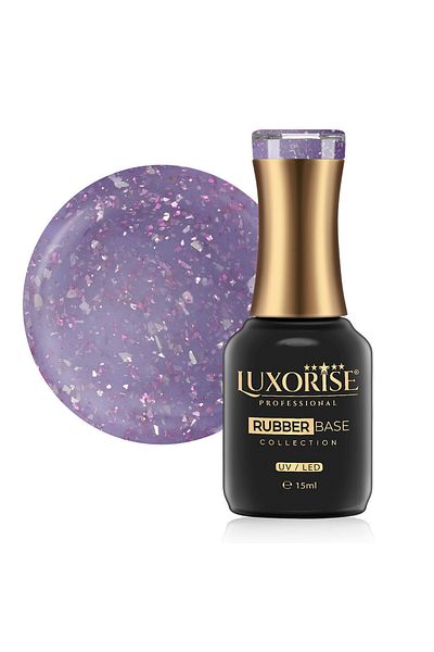 LUXORISE Bază de cauciuc LUXORISE Colecția Strălucitoare - Liliac Nuanțat 15ml