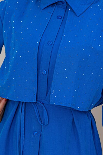 Sevitli Tunica Allerli Stone cu șireturi în talie-Albastru