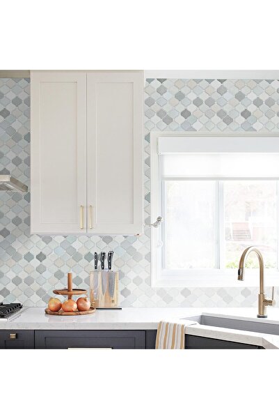 Rabadon Mutfak Tezgah Arası Kaplama Mermer Desenli Yapışkanlı Folyo Fayans Kaplama Sticker 60cm X 100cm