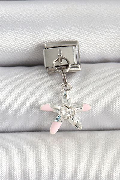 Clariss 316L Steel Silver Color Stone Sea Star Model Nomination Charm