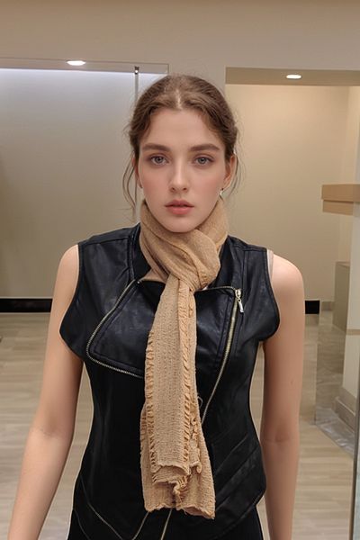 onliecraft Bürümcük Shawl 🧣   Scarf Beige Color