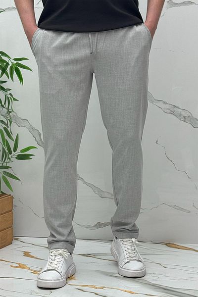 WAFRA Men's Slim Fit Linen Trousers Premium Quality Slim Fit
