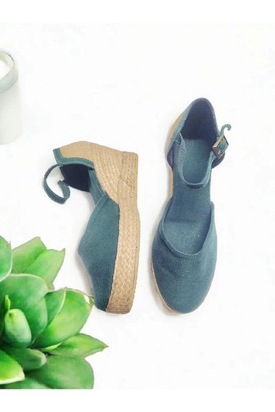 GokceKundura06 Women's Platform Linen Shoes Sandals