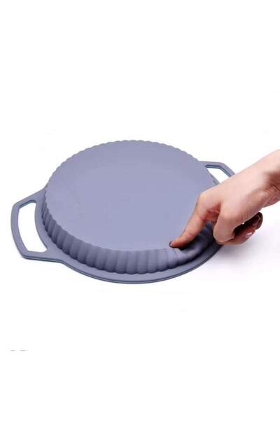 SIKS ® Baking Pan For Cakes, Cake, Silicone Material, Round, 24x3.5 Cm, Gray