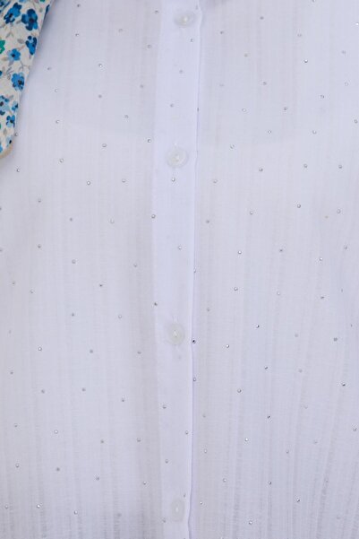 Sevitli Bust Stone Detailed Oversize Tunic-White