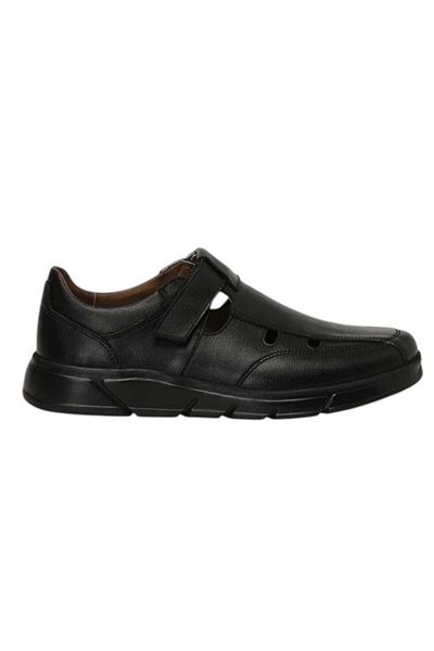 Polaris 107409 4Fx Black Men's Comfort Leather Sandals