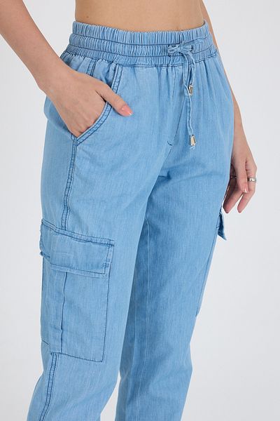 Rodi Women's Jeans with Cargo Pockets on the Side and Elastic Legs 5041