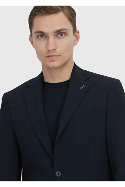 Ramsey Siyah Mikro Modern Fit Yün Karışımlı Takım Elbise