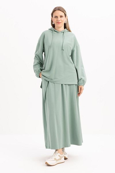 ALLDAY Defne-Hooded Lycra Skirt Suit