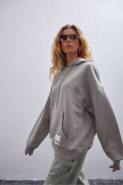 bases. Oversize Fleece Hooded Sweatshirt
