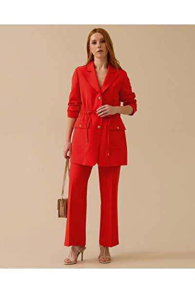 SCL Beli Büzgülü Düğmeli Cepli Ceket